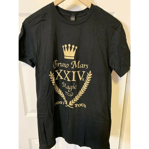 Bruno Mars Unisex Sz Medium‎ Black 24K Magic World Tour 2017 Concert Tee T-Shirt - Picture 6 of 8